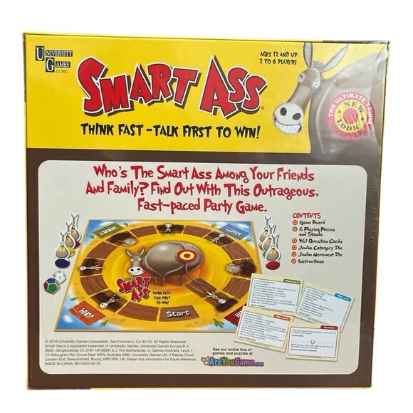 2015 Smart Ass Trivia Card Game University Games Party Games 12+ Factory Sealed - Picture 2 of 2